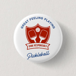 Pickleball cool design to wear 3 cm round badge