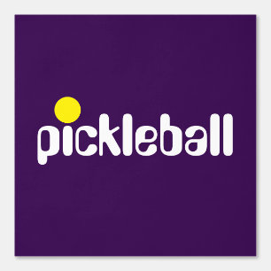 PICKLEBALL Cool White Yellow Text On Purple Wallpaper