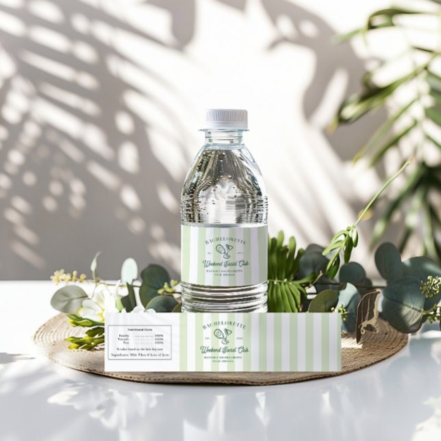 Pickleball Country Club | Bachelorette  Water Bottle Label (Creator Uploaded)
