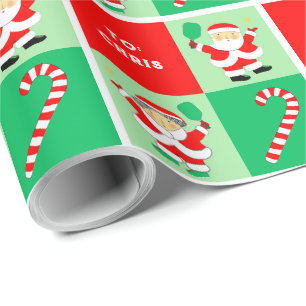 Pickleball Couples Holiday Gift Wrapping Paper