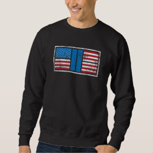 Pickleball Court American Flag Usa Pride Love Patr Sweatshirt