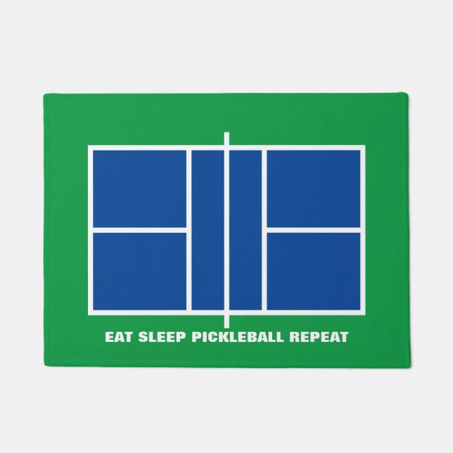 Pickleball court blue green custom doormat (Front)