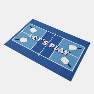 Pickleball Court Carolina Blue Personalised Doormat