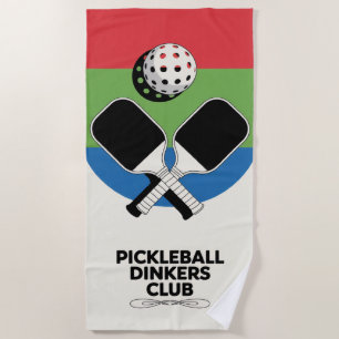 Pickleball Court Crew PICKLEBALL DINKERS CLUB Beach Towel