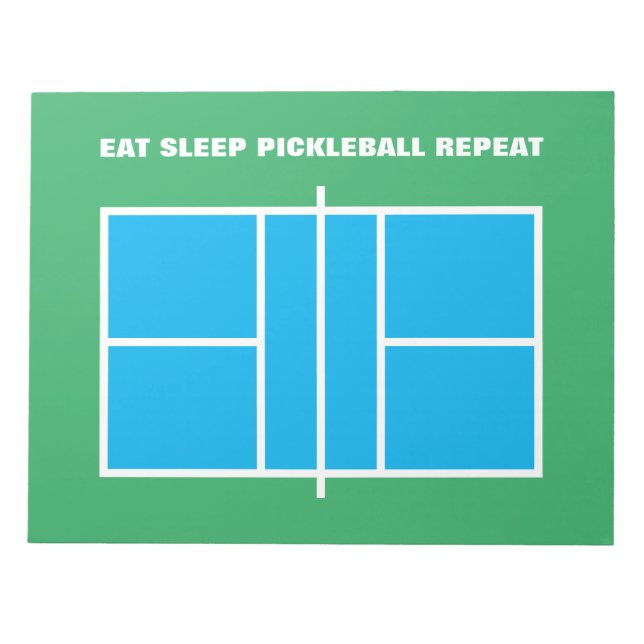 Pickleball court dimensions custom coaching lesson notepad (Front)