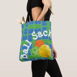 Pickleball Courts Blue and Green Ball Sack Tote Bag