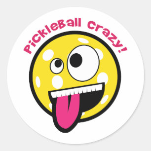 Pickleball Crazy Classic Round Sticker