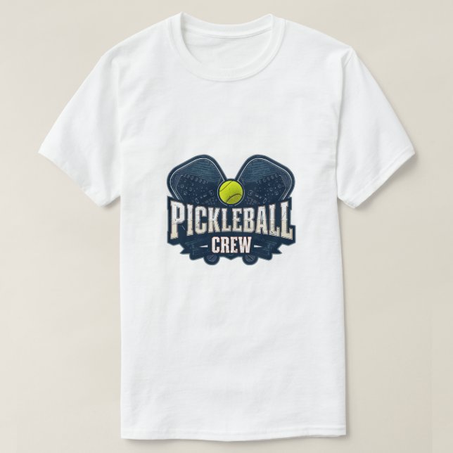 Pickleball Crew Shirt – Vintage Pickleball Team Ba (Design Front)