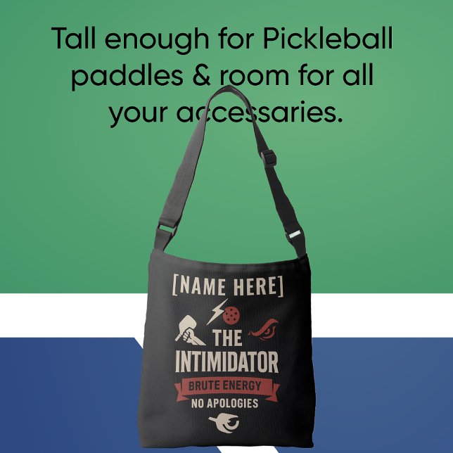 Pickleball Crossbody Bag Featuring Intimidator (PICKLEBALL PERSONALIZED NAME SHOULDER BAG)