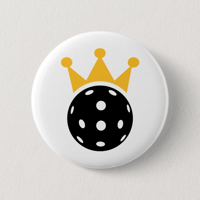 Pickleball crown 6 cm round badge (Front)
