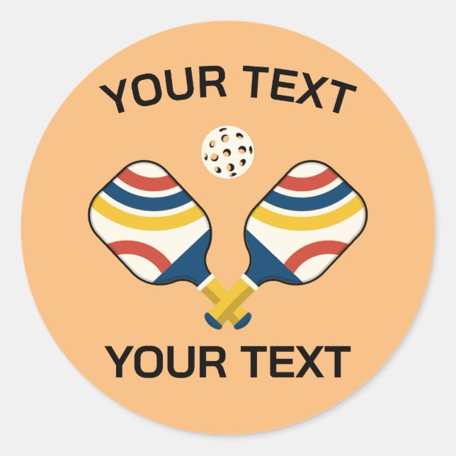 Pickleball Custom Classic Round Sticker (Front)