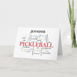 Pickleball Customisable Name Congratulations Words Card