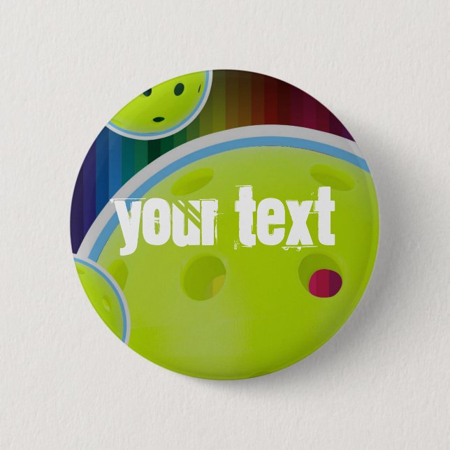 Pickleball Customise Personalise Pickle Ball Fun 6 Cm Round Badge (Front)