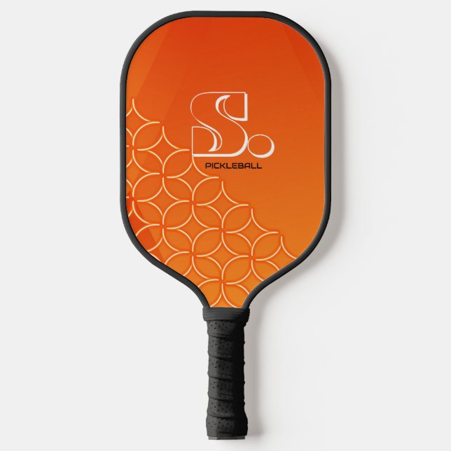 Pickleball Customised Orange Pattern Name  Paddle (Front)