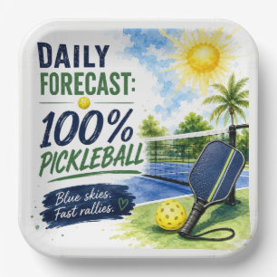 Pickleball daily life Forecast Paper Plate