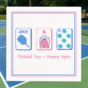 Pickleball Days & Mahjong Nights Tile Party Napkin
