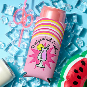 Pickleball Designated Dinker Pink Margarita Seltzer Can Cooler
