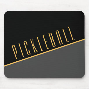 PiCKLEBALL Diagonal Black Bold Grey Colour Block Mouse Pad