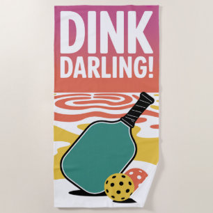 Pickleball DINK DARLING Beach Towel For Her Gift