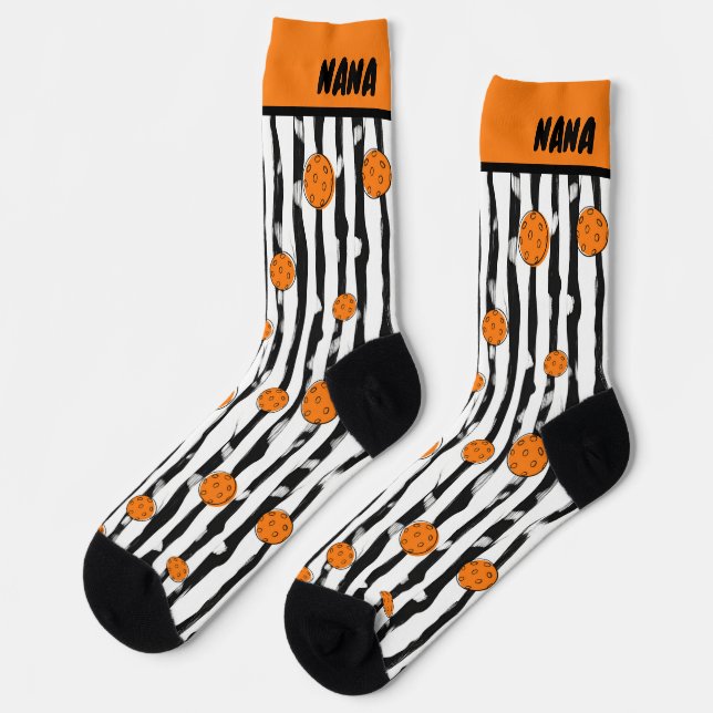 Pickleball Dink & Dash Stripes Socks (Left)
