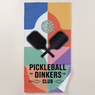 PICKLEBALL DINKERS CLUB Retro Vibes Beach Towel