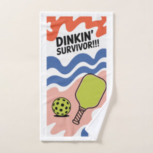 Pickleball Dinkin' Survivor!!! Gift For Players Hand Towel