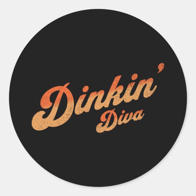 Pickleball Dinking Diva pickle ball Classic Round Sticker (Front)