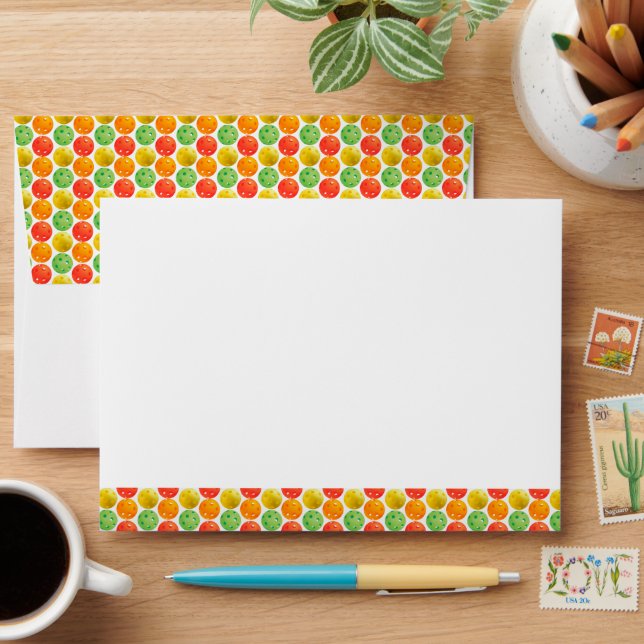 Pickleball Dinks & Drinks Tropical Colours Envelope (Desk)
