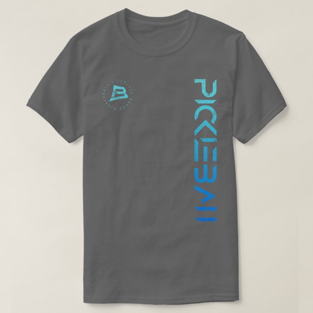 Pickleball Distressed Blue Gradient Casual Design  T-Shirt (Design Front)