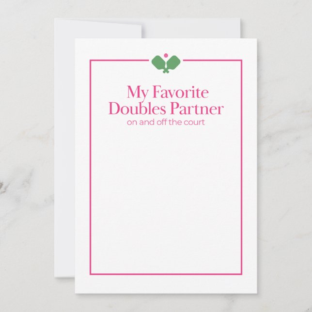Pickleball Doubles Partner Card | Favourite Double (Front)