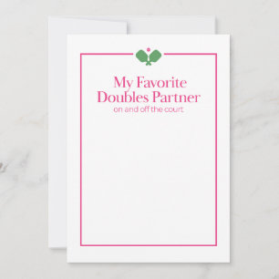 Pickleball Doubles Partner Card   Pink Green