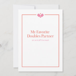 Pickleball Doubles Partner Card   Pink Orange