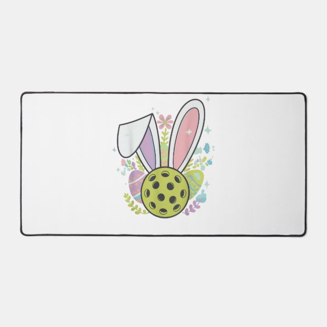 Pickleball Easter T-Shirt Desk Mat (Front)