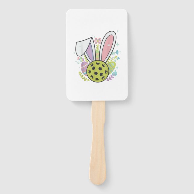 Pickleball Easter T-Shirt Hand Fan (Front)