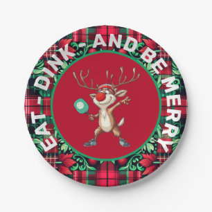 Pickleball🎄 EAT, DINK, AND BE MERRY Paper Plate