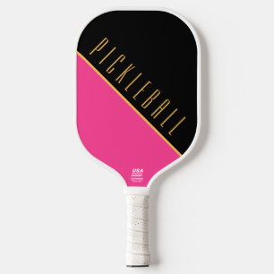 PICKLEBALL Elegant Pink Black Slant Colour Block Pickleball Paddle