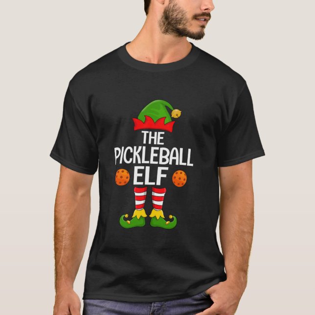 Pickleball Elf Xmas Matching Family Elf Squad Chri T-Shirt (Front)