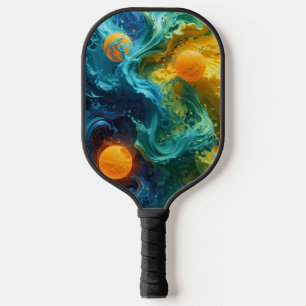 Pickleball Energy Swirl – Abstract Motion Poster Paddle