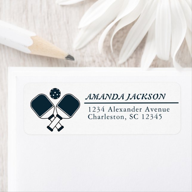 Pickleball Enthusiast Paddles Return Address Label (Insitu)