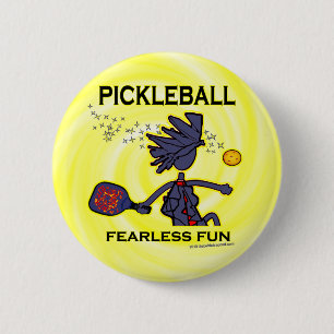 Pickleball Fearless Fun 6 Cm Round Badge