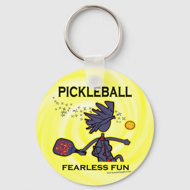 Pickleball Fearless Fun Key Ring (Front)