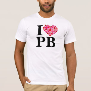 Pickleball Filled Heart Pink and Red I Heart PB T-Shirt