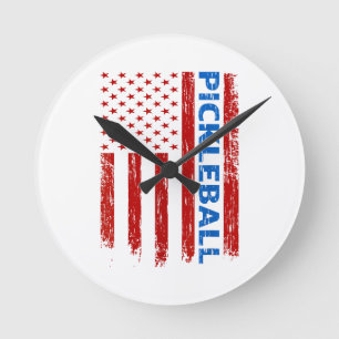 Pickleball Flag - Playing Paddleball Pickleball Am Round Clock