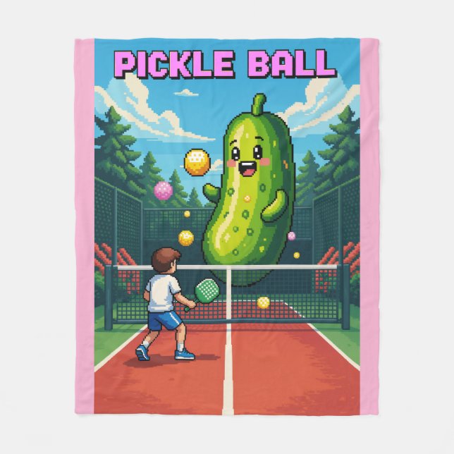 Pickleball Fleece Blanket (Front)