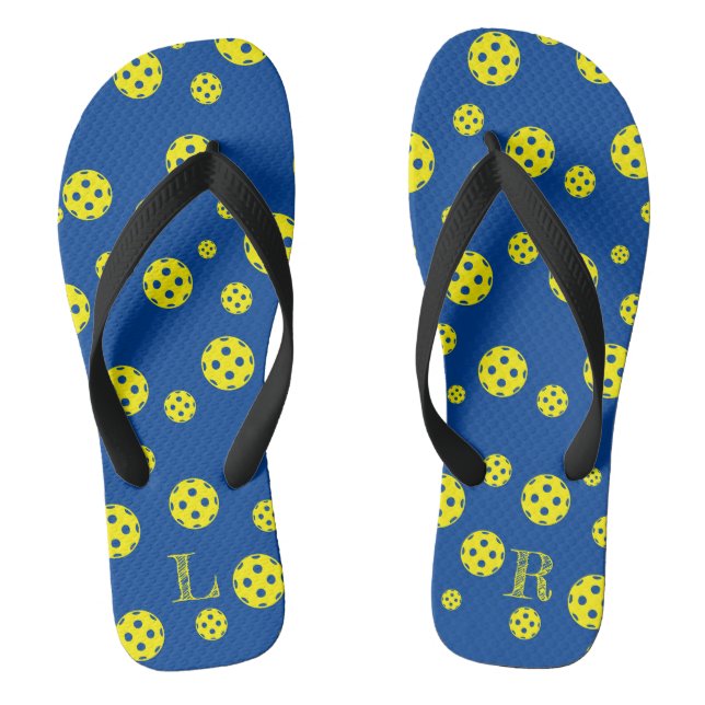 Pickleball flip flops with custom name initials (Footbed)