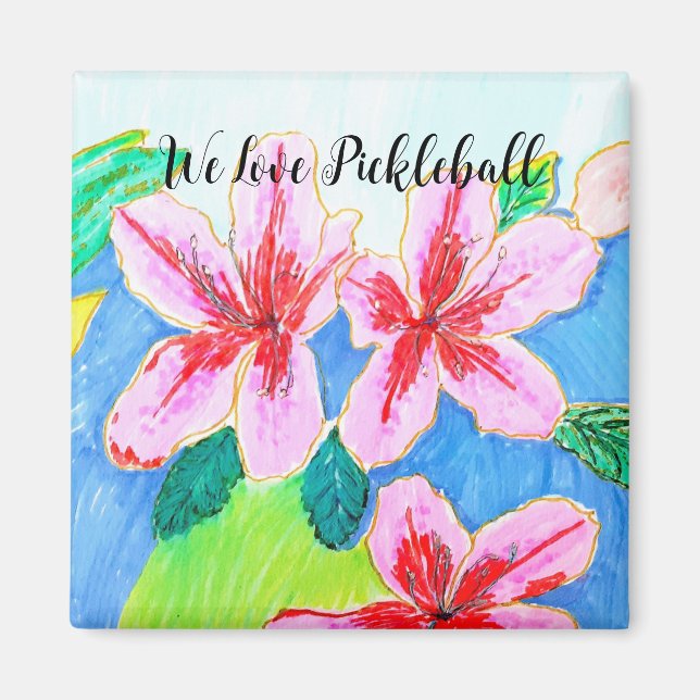 Pickleball Floral Magnet by Ariella & Lily Designs (Front)