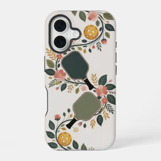 Pickleball Floral Paddle Bouquet iPhone 16 Case