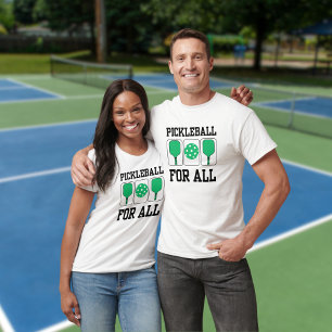 Pickleball For All Paddels and Ball Green T-Shirt