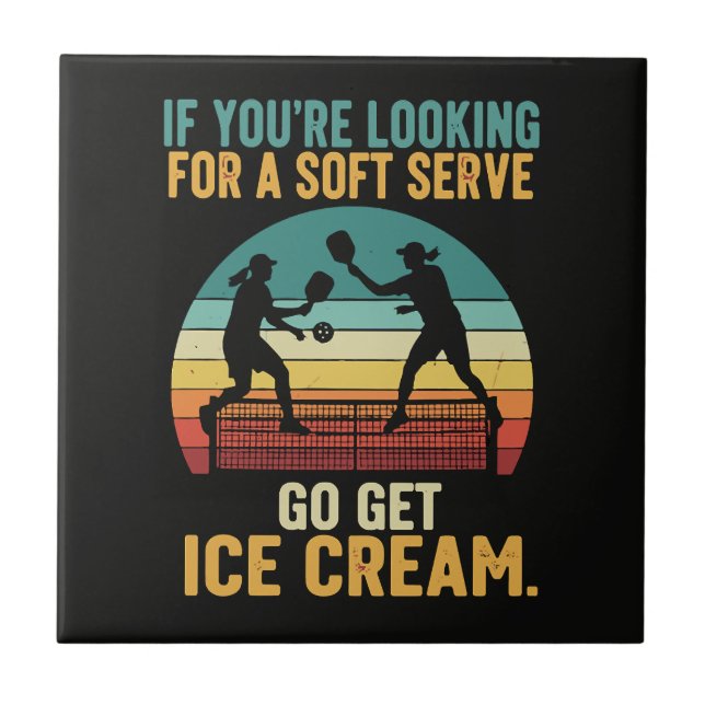 Pickleball for Men Women Ceramic Tile (Front)