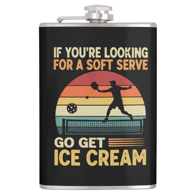 Pickleball for Men Women Hip Flask (Front)